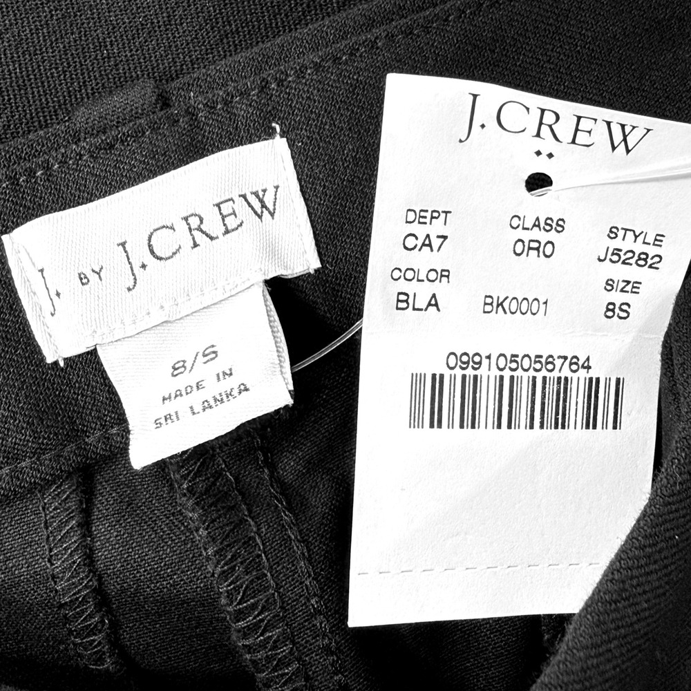 J By J. Crew Mid-Rise Straight Leg Pant Black Womens 8 - Picture 9 of 12
